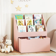 Kids Storage Bookcase with Shelves and Drawer for Bedroom or Playroom Organisation Pink