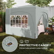 Light Grey 3 x 3m Pop Up Gazebo Shelter with Sides UPF50+ by Outsunny
