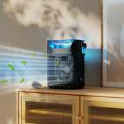 Desk Fan and Humidifier with Night Light for Cool Fresh Air at Home or Office Black AOSOM