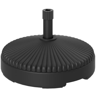 Fillable Parasol Base for Stable Outdoor Shade, Fit 32-38mm Poles, Fill With Water or Sand, Black Outsunny