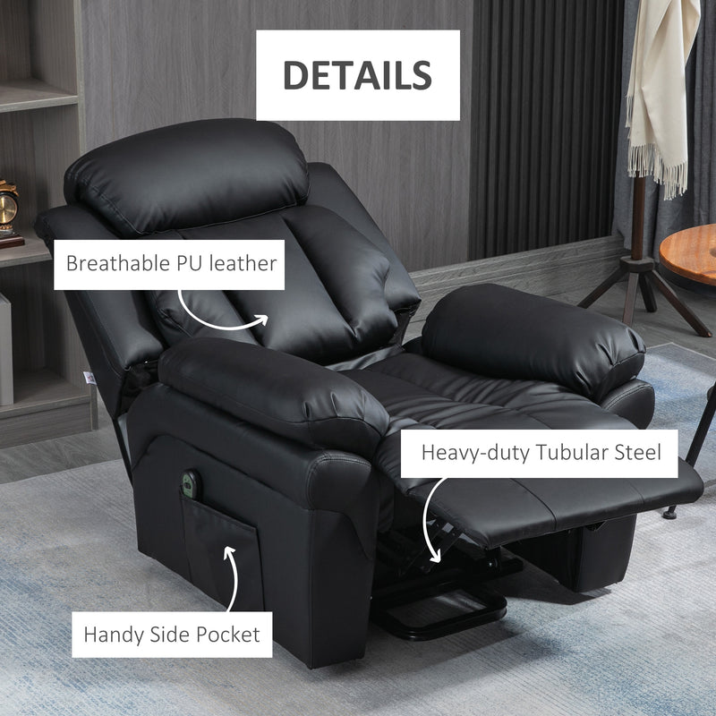 Electric Riser Recliner Armchair With Remote for Elderly Comfort and Support Black