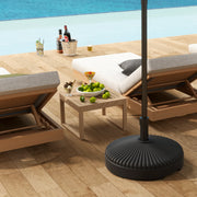 Fillable Parasol Base for Stable Outdoor Shade, Fit 32-38mm Poles, Fill With Water or Sand, Black Outsunny