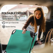 Outsunny Foldable Sun Lounger with 5-Position Adjustable Backrest, Outdoor Portable Recliner Chaise Lounge Chair, Green AOSOM
