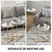 Set of Two White Marble Effect Nesting Tables with Gold Tone Frame by HOMCOM