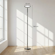 Smart Floor Lamp with Customisable Colour and Adjustable Head for Living Room Lighting Black Homcom
