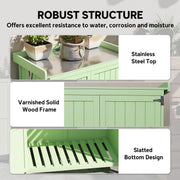 Wooden Garden Shed with Shelf and Hinged Roof for Outdoor Tool Storage Light Green Outsunny