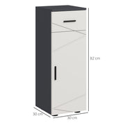 Slim Bathroom Storage Cabinet with Drawer and Adjustable Shelf for Small Spaces Grey AOSOM