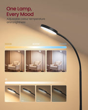 Close-up of the lamp head showing three colour temperatures and four brightness levels