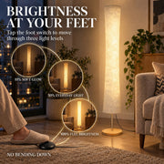 Foot switch with three brightness levels at 10%, 50% and 100%