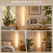 The floor lamp shown in a living room, a bedroom and a study