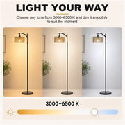 Colour temperature range from 3000 K to 6500 K shown in three lamp settings