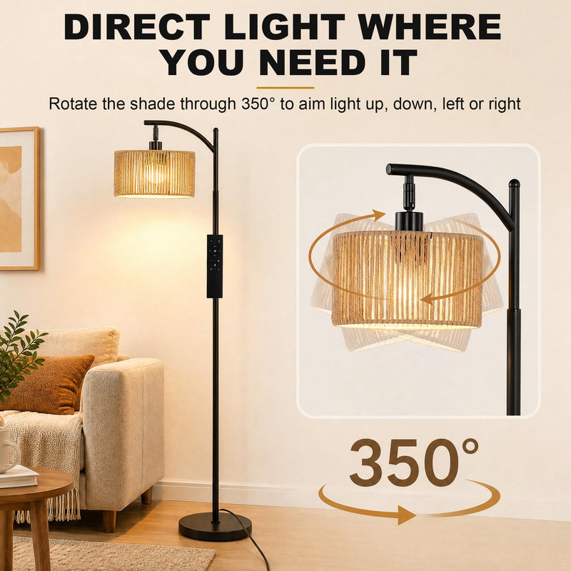 Shade rotating 350 degrees to aim the light in different directions