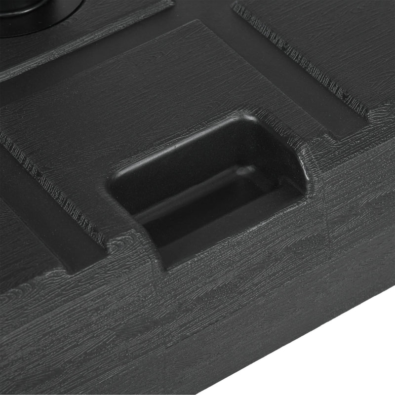 40kg Black Square Parasol Base With Wood Effect Ideal For Garden Or Patio Umbrellas