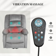 Electric Reclining Massage Armchair with Remote and Lift Assist for Home Comfort Grey