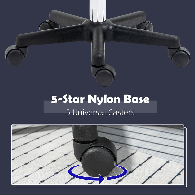 Adjustable Swivel Salon Chair with Padded Seat and Wheels for Hairdressers and Spas, Black