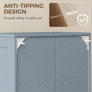 Pantry Storage Cabinet with Adjustable Shelves for Kitchen or Bathroom Organisation Grey AOSOM