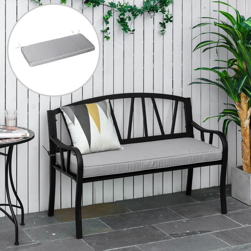 Light Grey 2 Seater Garden Bench Cushion for Outdoor Comfort by Outsunny