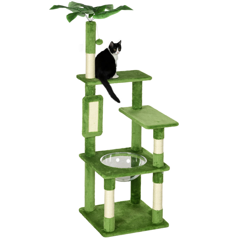 Tall Cat Tree Tower With Hammock Scratching Posts And Toys For Indoor Cats Green