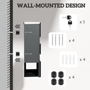 Wall Mounted Lockable Post Box with Viewing Window and Weatherproof Design in Charcoal Grey by HOMCOM