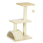 Cat Tree Tower with Scratching Post and Rest Pad for Indoor Cats 72cm Height Cream White