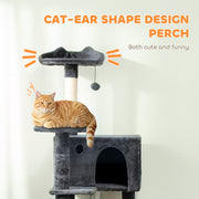 Large 180cm Cat Tree Tower with Hammock and Scratching Posts for Indoor Play Dark Grey AOSOM