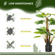 Set of 2 Artificial Palm Trees in Pots for Indoor or Outdoor Décor 135cm Green AOSOM