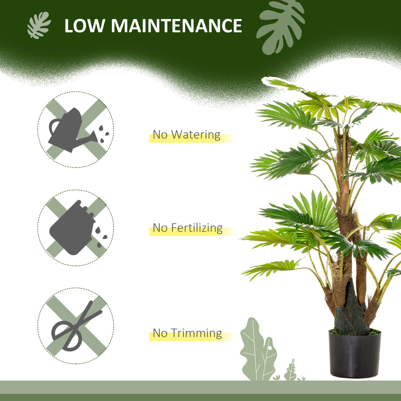 Set of 2 Artificial Palm Trees in Pots for Indoor or Outdoor Décor 135cm Green AOSOM
