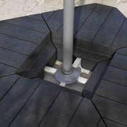 Black Heavy Duty Cantilever Parasol Base Weights Set of 4 Holds 80kg Sand or 60kg Water