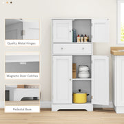 Freestanding Kitchen Storage Cabinet with Shelves and Drawers for Organisation White