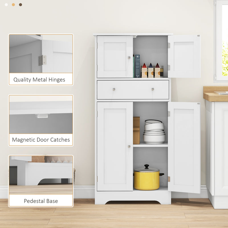 Freestanding Kitchen Storage Cabinet with Shelves and Drawers for Organisation White