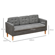 Modern 3 Seater Sofa with Hidden Storage Ideal for Small Living Rooms Grey