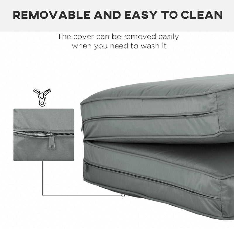 Charcoal Grey 2 Seater Garden Chair Cushion Set for Indoor and Outdoor Comfort