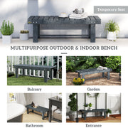 2 Seater Wooden Garden Bench With Slatted Backrest For Outdoor Relaxing, Grey AOSOM