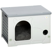 Cat House with Stackable Design for Indoor or Outdoor Use and Easy Cleaning Grey AOSOM