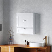 Wall Mounted Bathroom Cabinet With Adjustable Shelf For Organised Storage, White