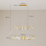 Ceiling Pendant Light with Adjustable Colour Temperatures Ideal for Living Room Gold Tone AOSOM
