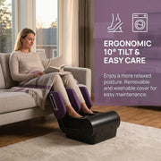 Foldable Foot and Leg Massager with Heat for Home Relaxation and Easy Storage Purple Homcom