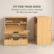 Dimensions diagram showing 60 cm wide, 35 cm deep, 68 cm high and inner storage sizes
