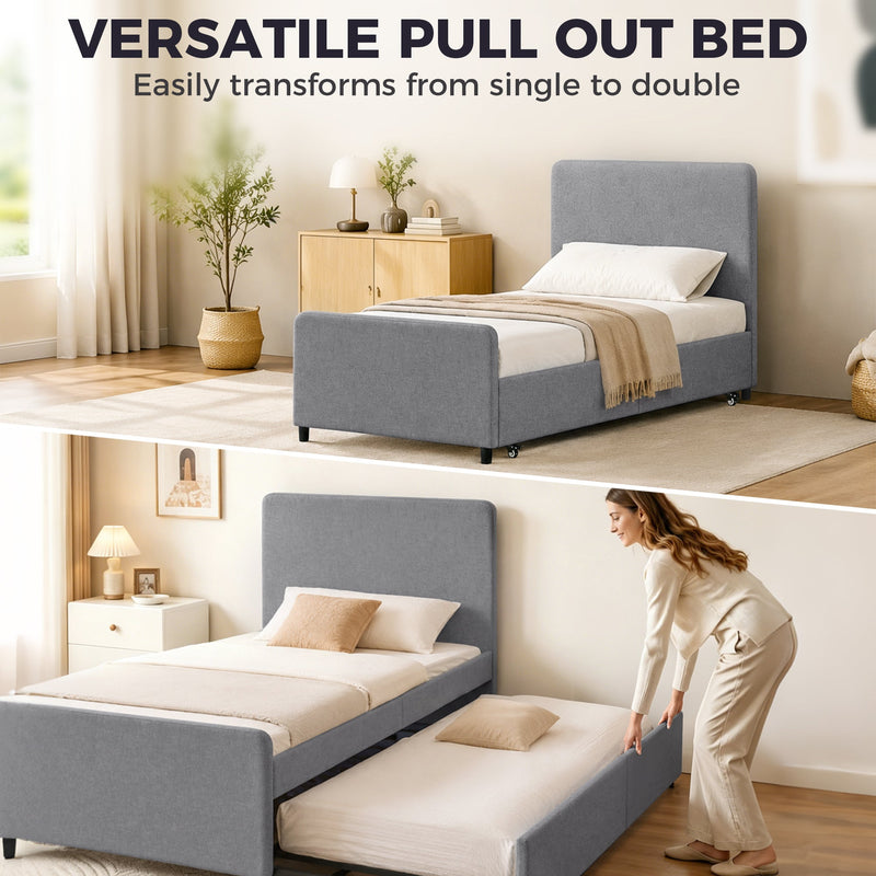 Pull-out guest bed frame - Dark Grey
