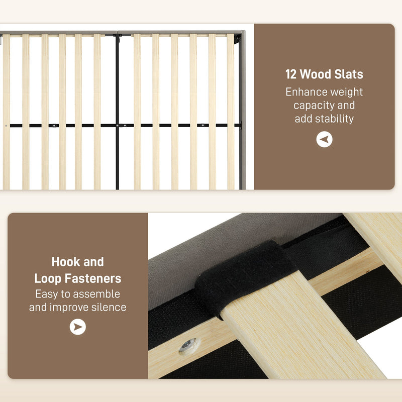 12 wooden slats panel and a close-up of a hook and loop fastener holding a slat to the frame