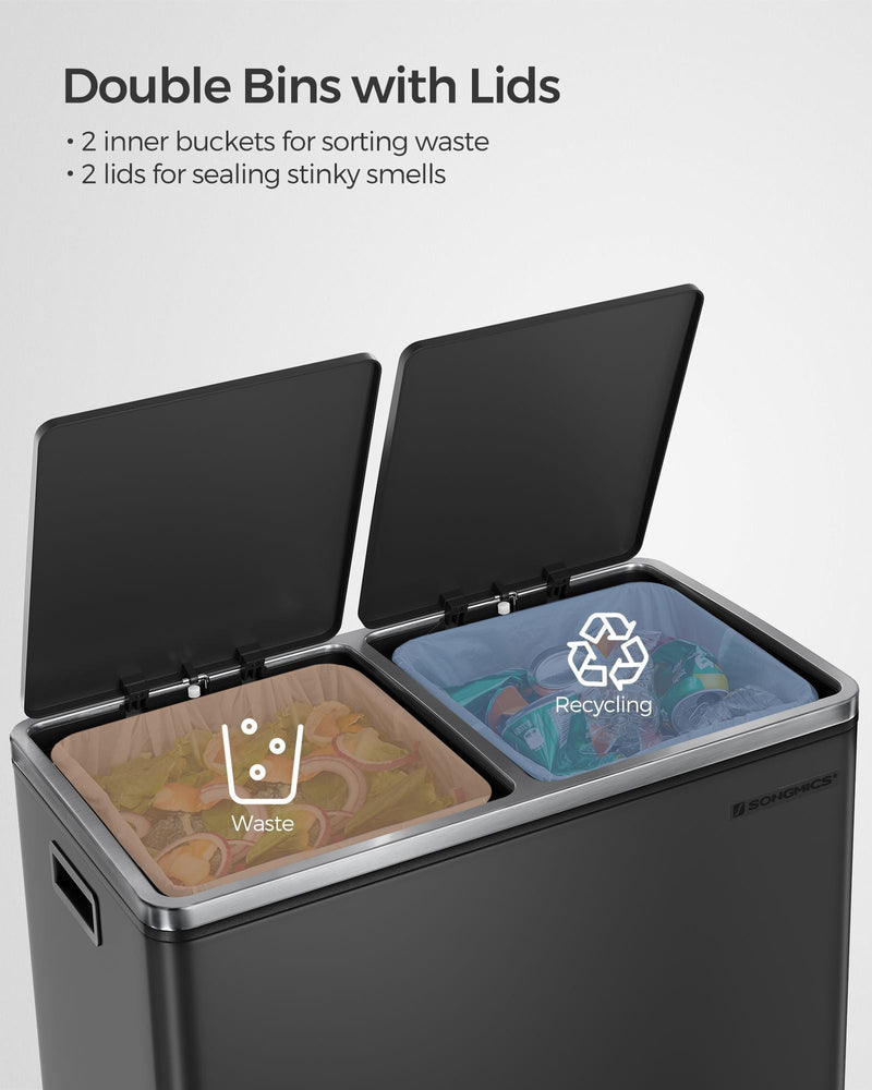 Close-up of soft-close pedal mechanism on kitchen bin