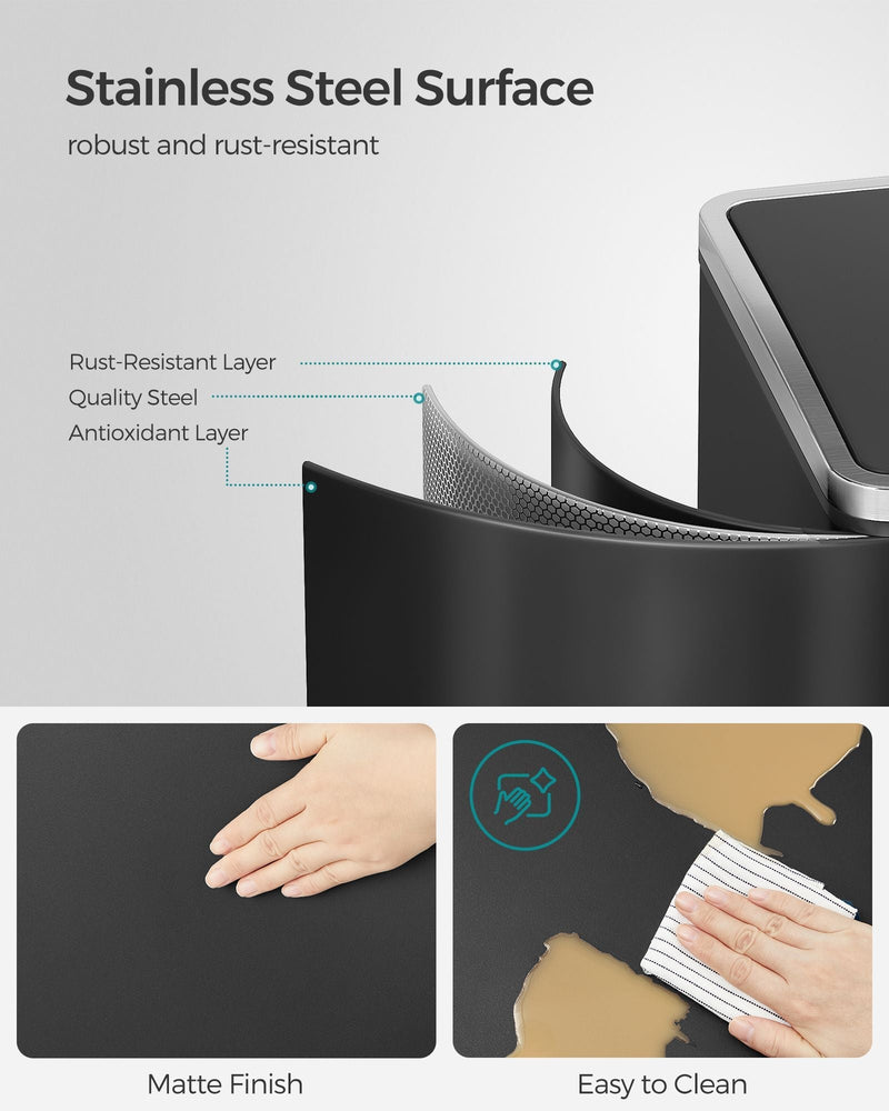Removable plastic inner buckets lifted out of kitchen bin