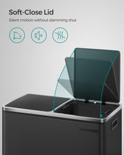 Kitchen bin dimensions diagram, 59 x 32.5 x 65.2 cm