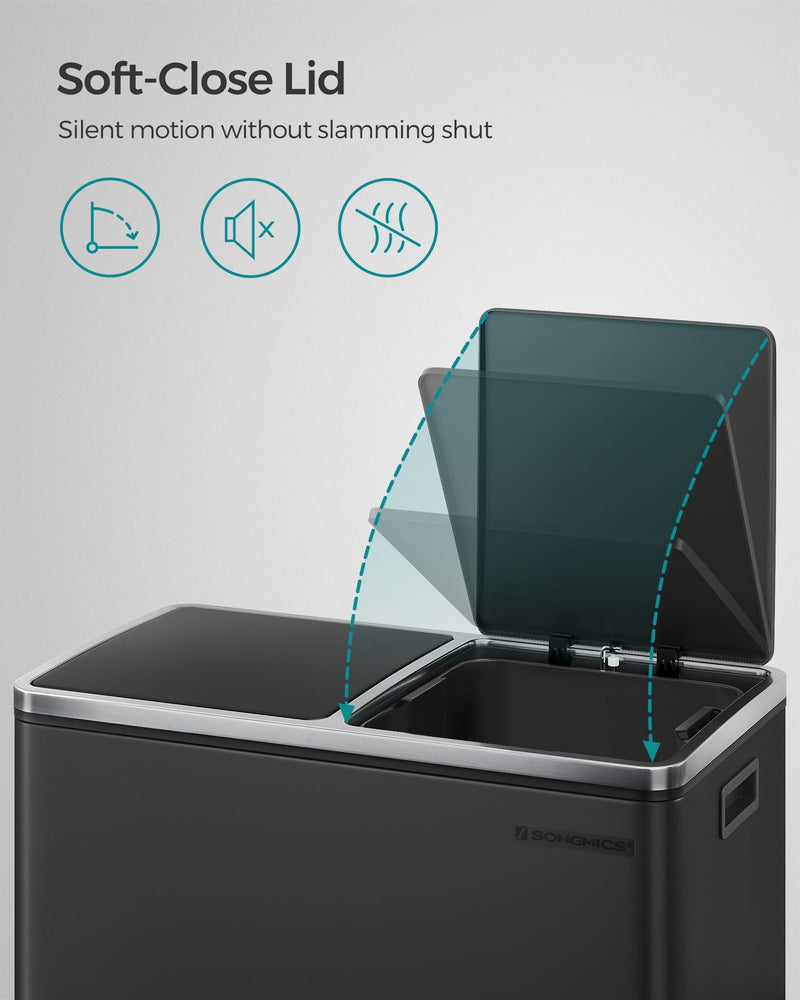 Kitchen bin dimensions diagram, 59 x 32.5 x 65.2 cm