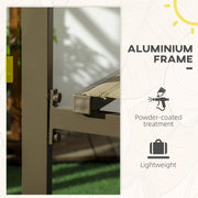 Set of 2 Khaki Aluminium Stacking Garden Chairs Lightweight and Space Saving Design