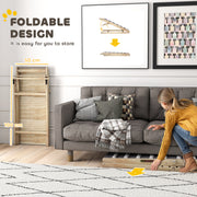 Adjustable Folding Dog Ramp for Sofa or Bed with 4 Heights Non Slip Design Brown AOSOM
