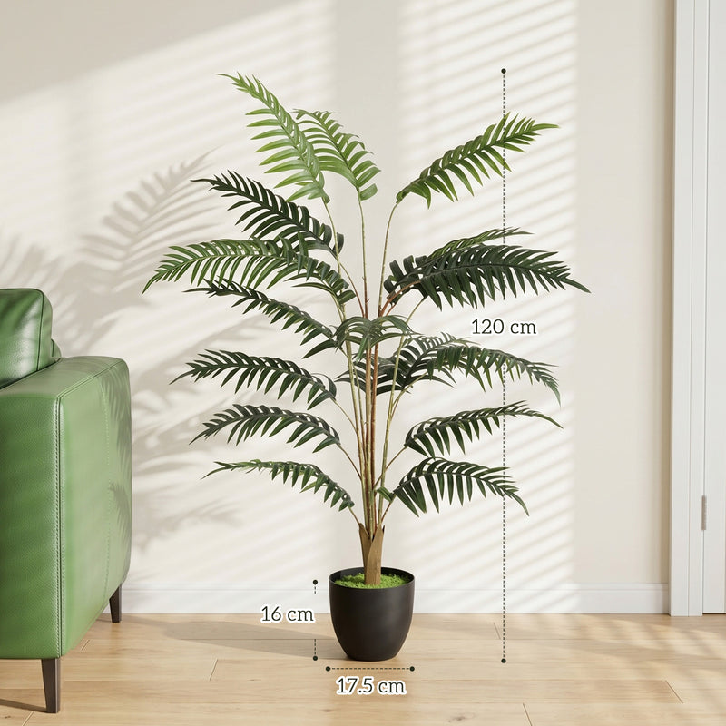 Artificial Fern Tree 120cm for Easy Low Maintenance Home or Office Greenery Green Homcom