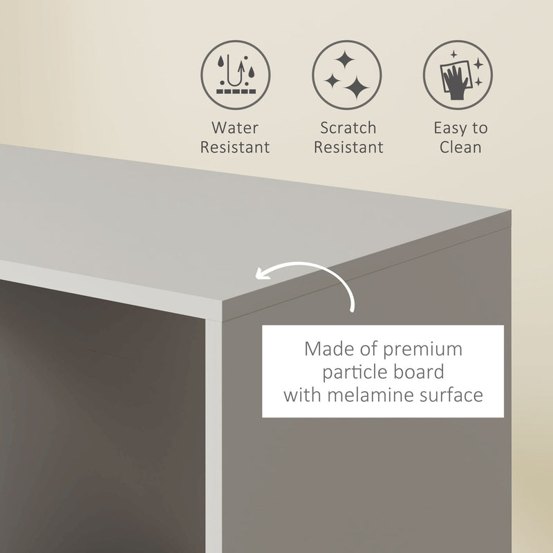 Grey Open Wardrobe on Wheels with Clothes Rail and Shelves for Bedroom Storage by HOMCOM