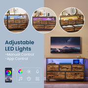 Close-up of the app-controlled RGB LED light strip with colour, brightness, music and timer controls