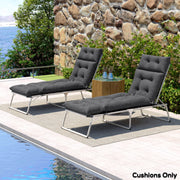 Dark Grey Sun Lounger Cushions Set of 2 190x56x10cm Thick UPF20+ Fabric by Outsunny